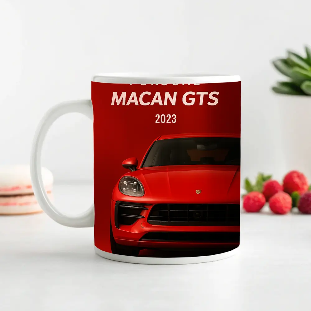 Porsche Macan GTS Red Front View – Mugs