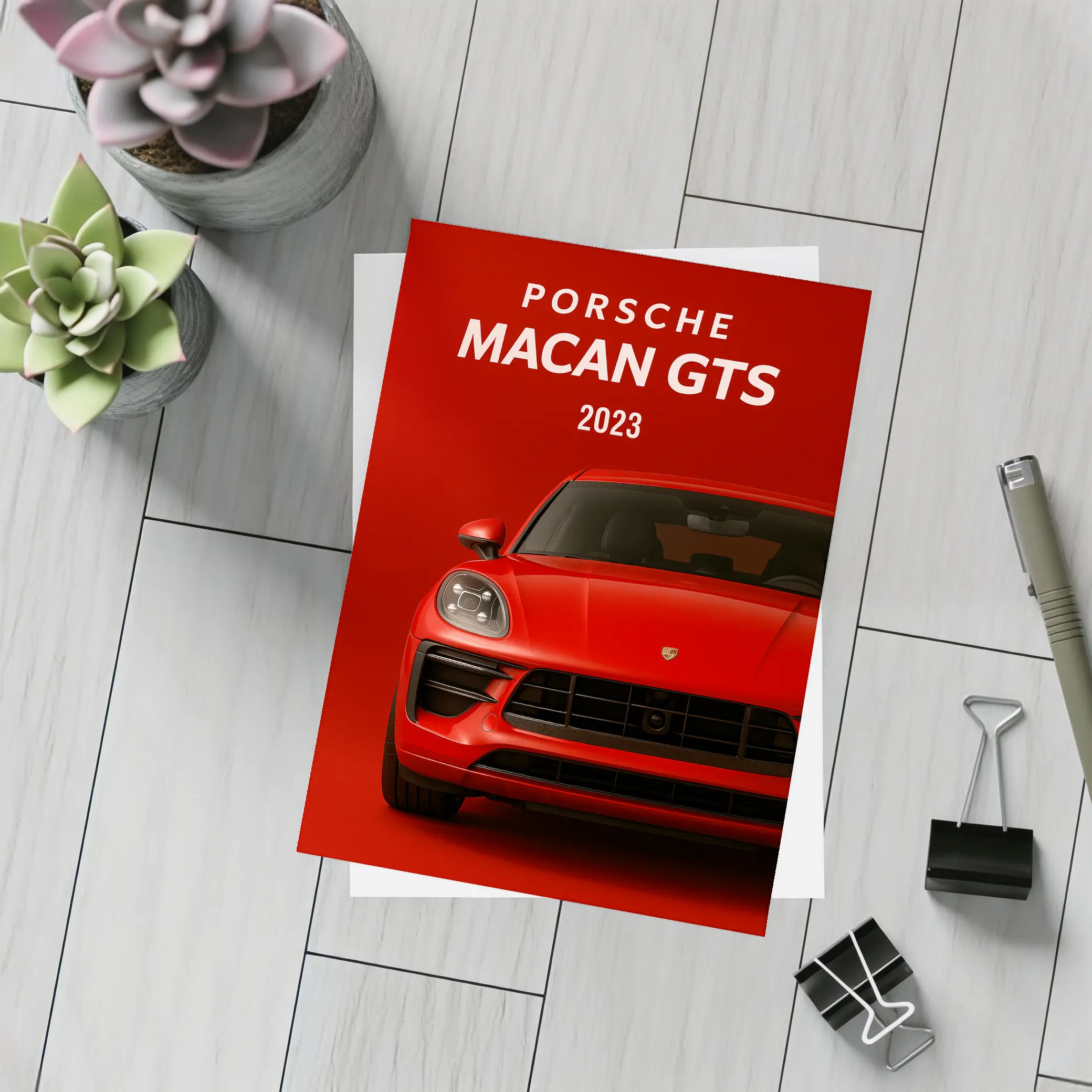 Porsche Macan GTS Red Front View – Postcards