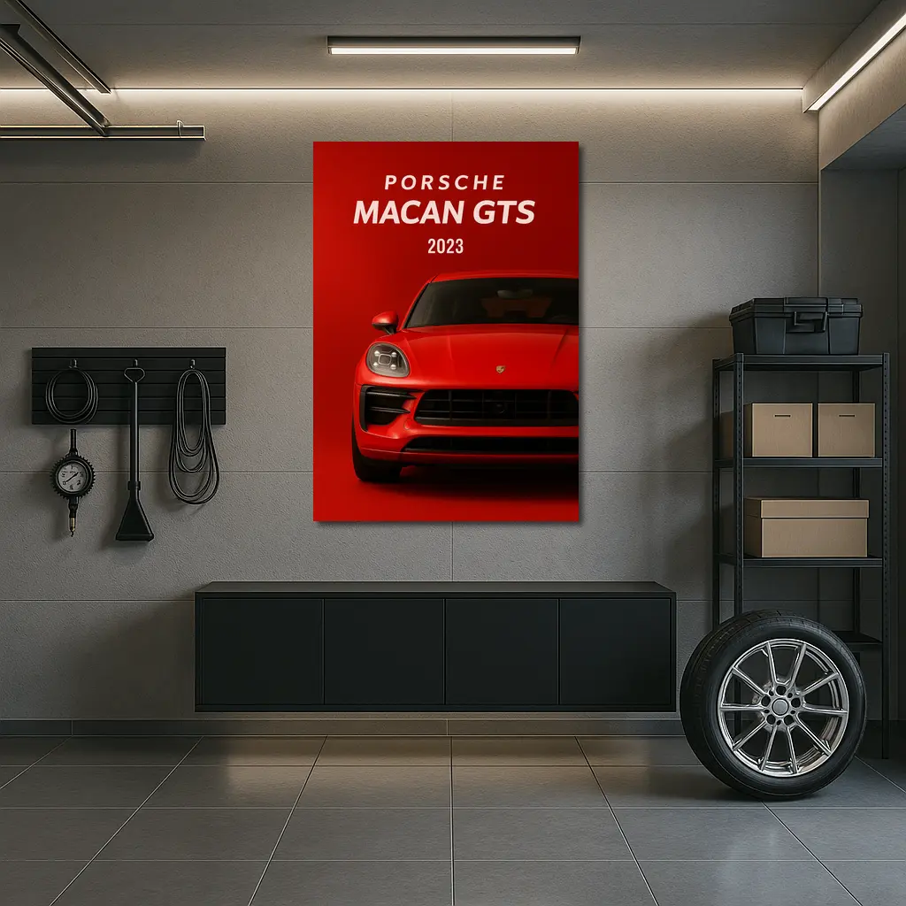 Porsche Macan GTS Red Front View – Wall Art