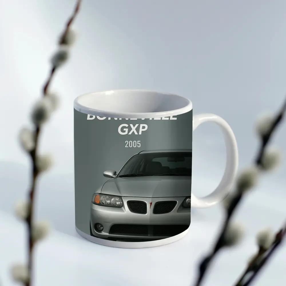 Pontiac Bonneville GXP Silver Gray Background – Mugs