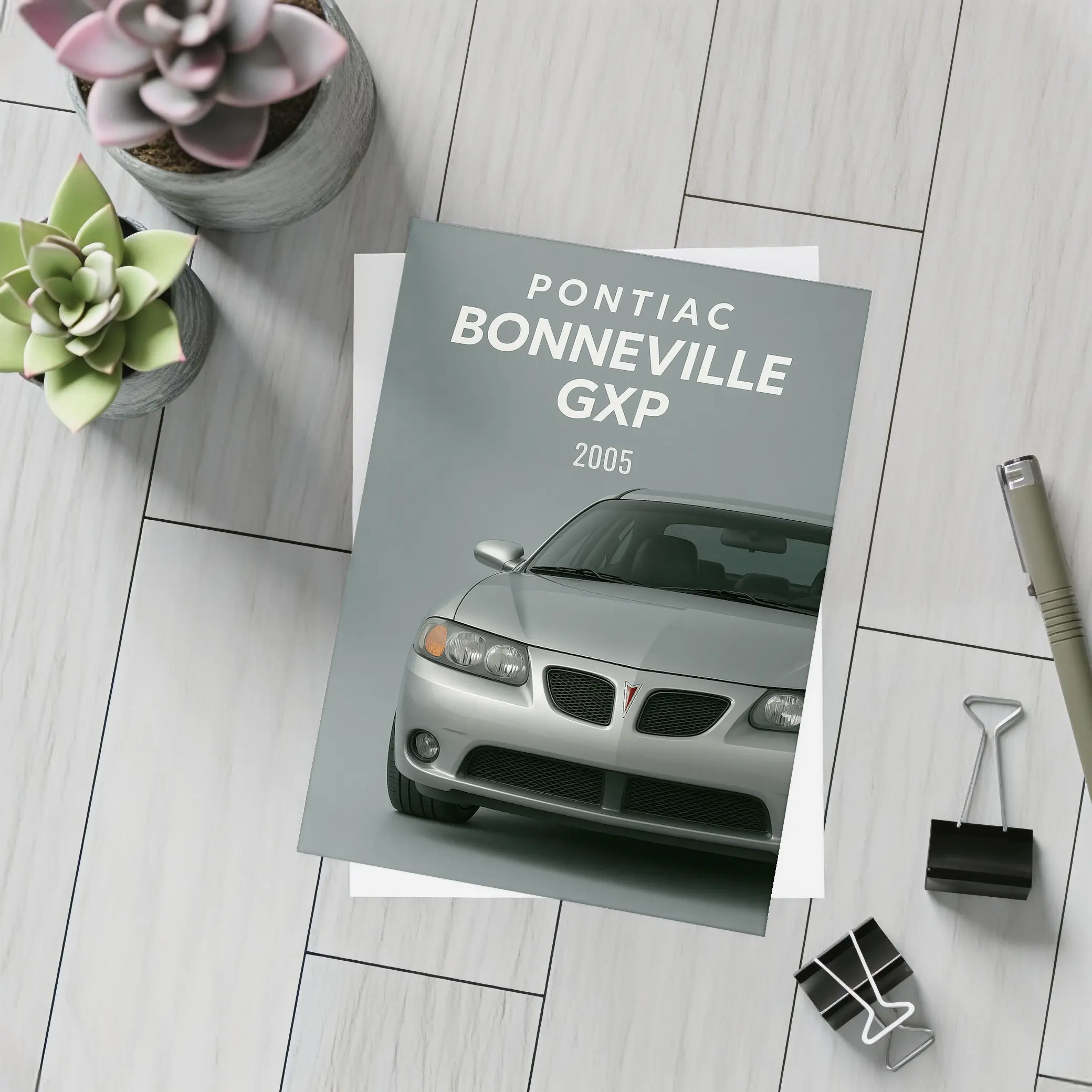Pontiac Bonneville GXP Silver Gray Background – Postcards