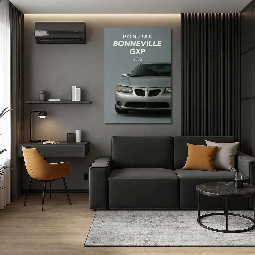 Pontiac Bonneville GXP Silver Gray Background – Wall Art