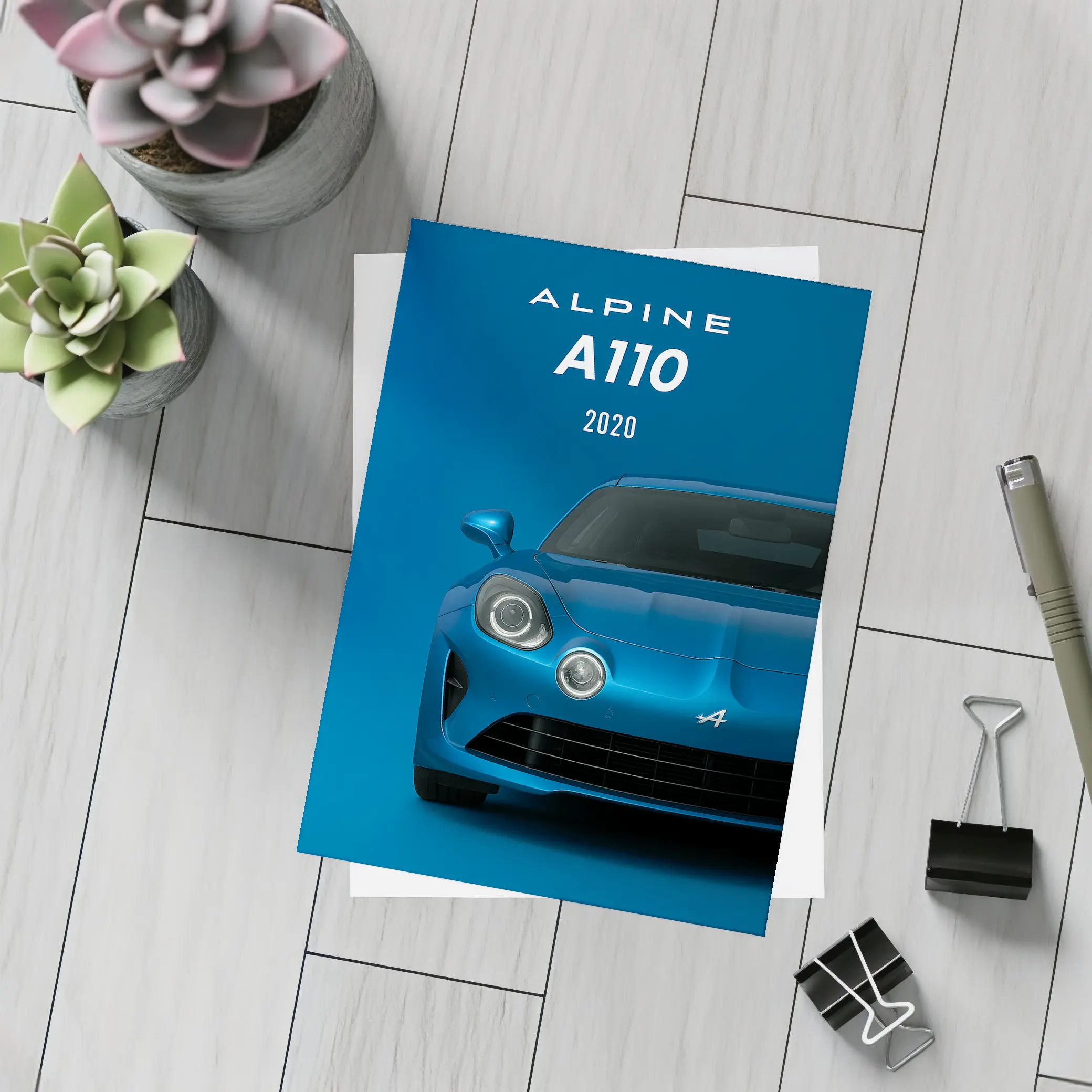 Alpine A110 2020 Blue Sports Car – Postcards