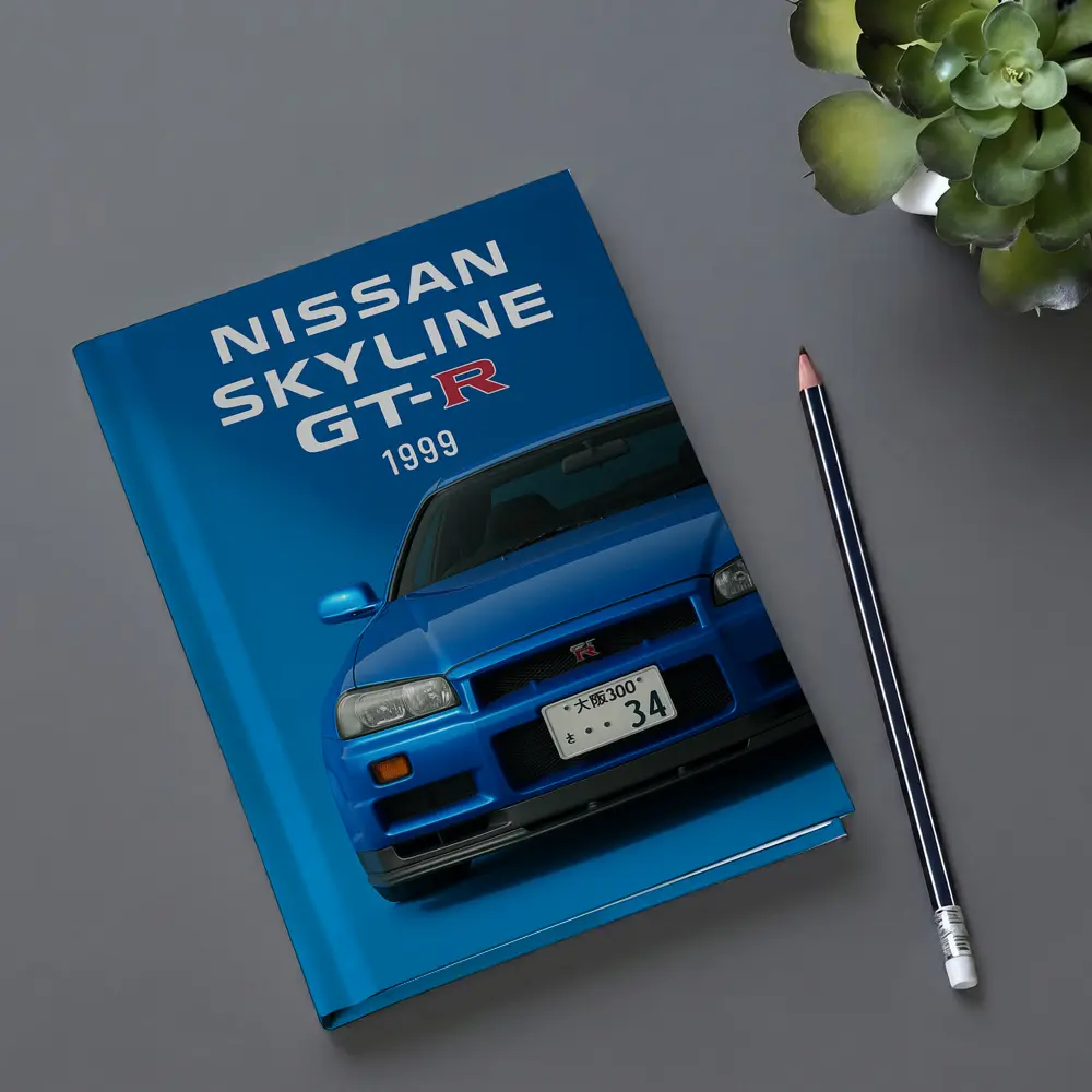 Nissan Skyline GT-R R34 Blue Front – Notebooks