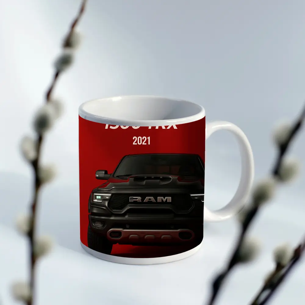 Ram 1500 TRX Truck Bold Red Background – Mugs