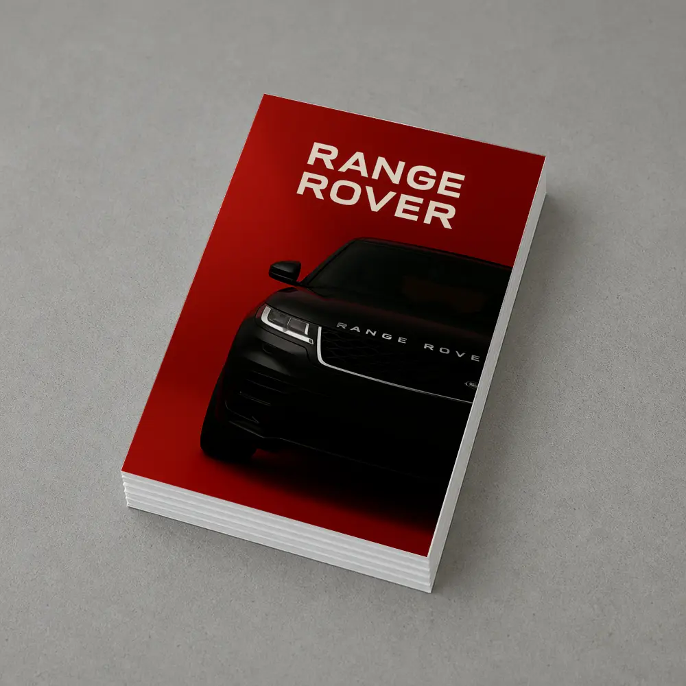 Range Rover Black SUV Bold Red Background – Postcards