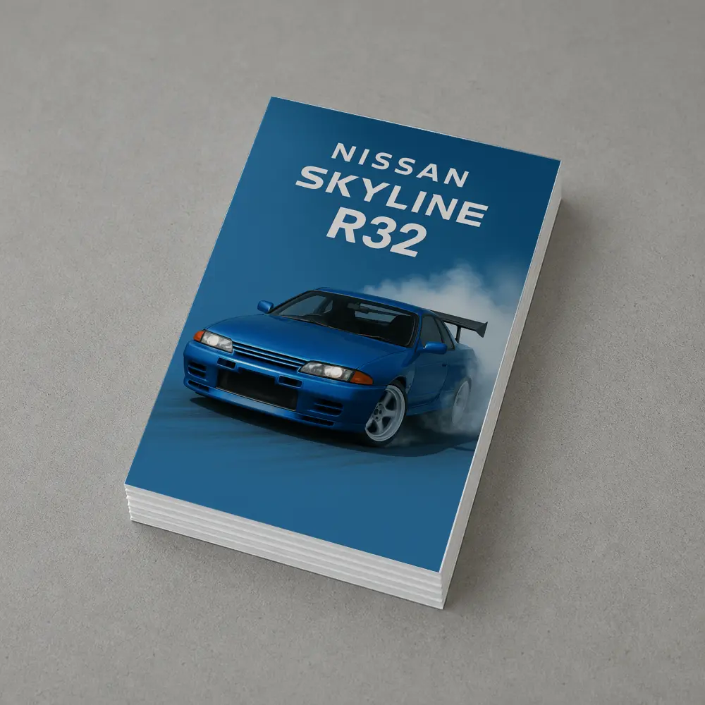 Nissan Skyline R32 Blue Drift Smoke – Postcards