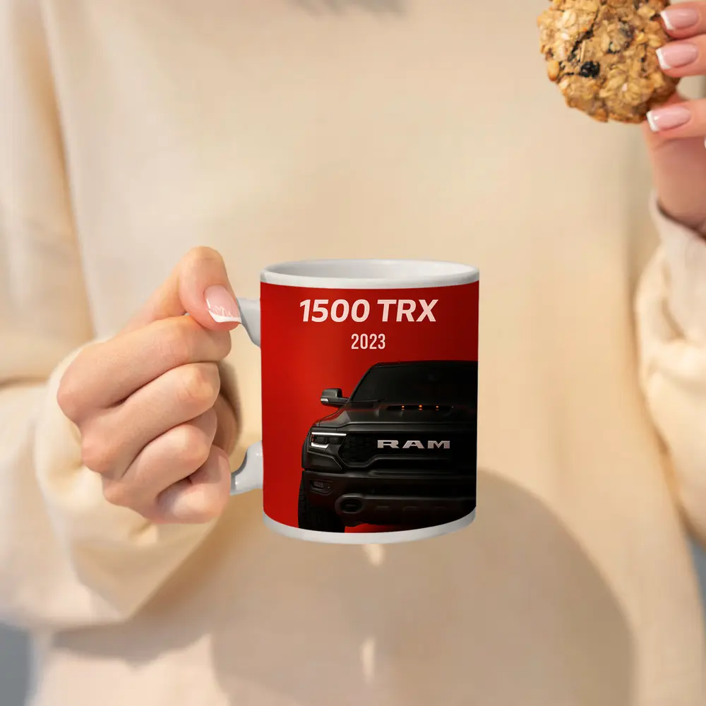 Ram 1500 TRX Truck Red Background – Mugs