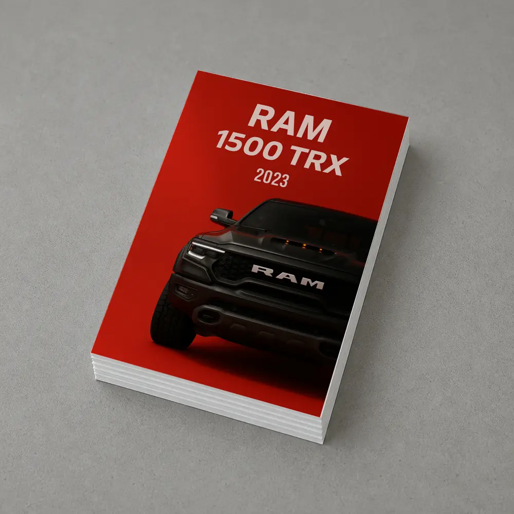 Ram 1500 TRX Truck Red Background – Postcards