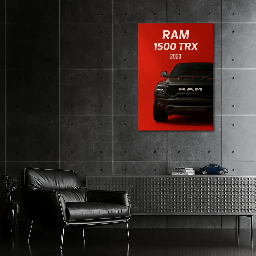 Ram 1500 TRX Truck Red Background – Wall Art