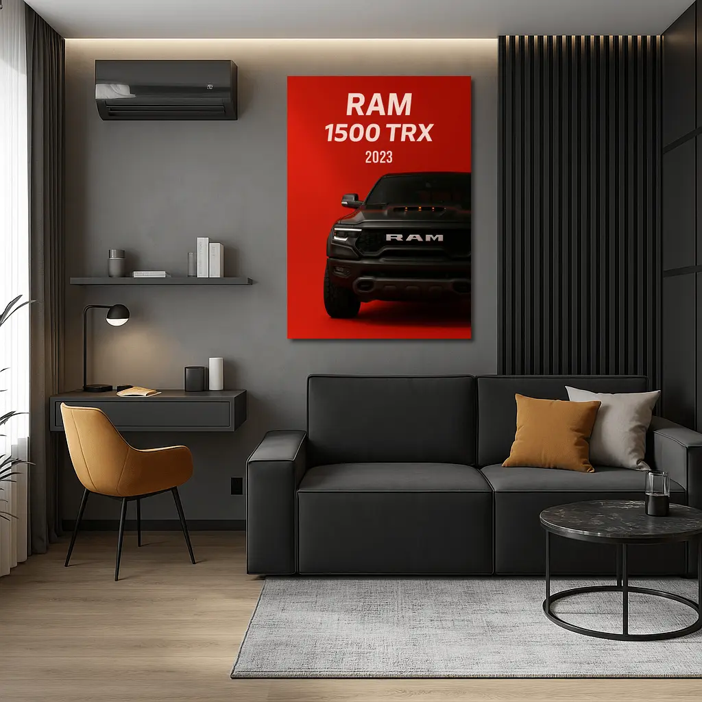 Ram 1500 TRX Truck Red Background – Wall Art