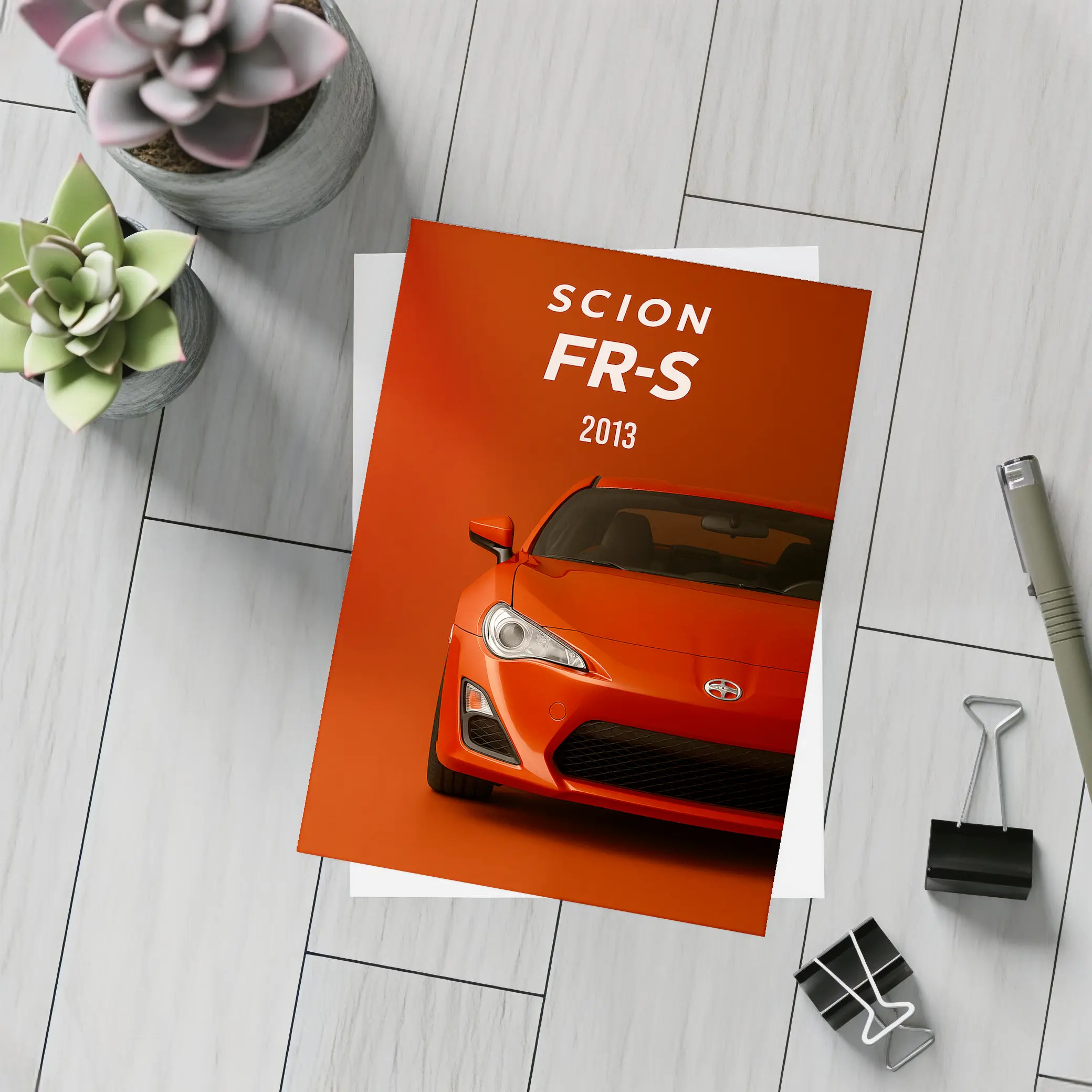 Scion FR-S 2013 Orange Sports Car – Postcards