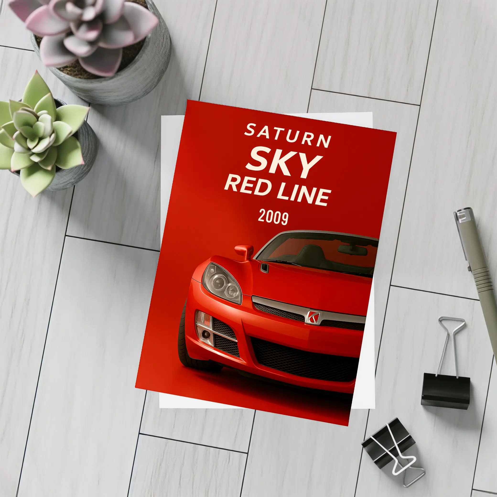 2009 Saturn Sky Red Line Sports Car – Postcards