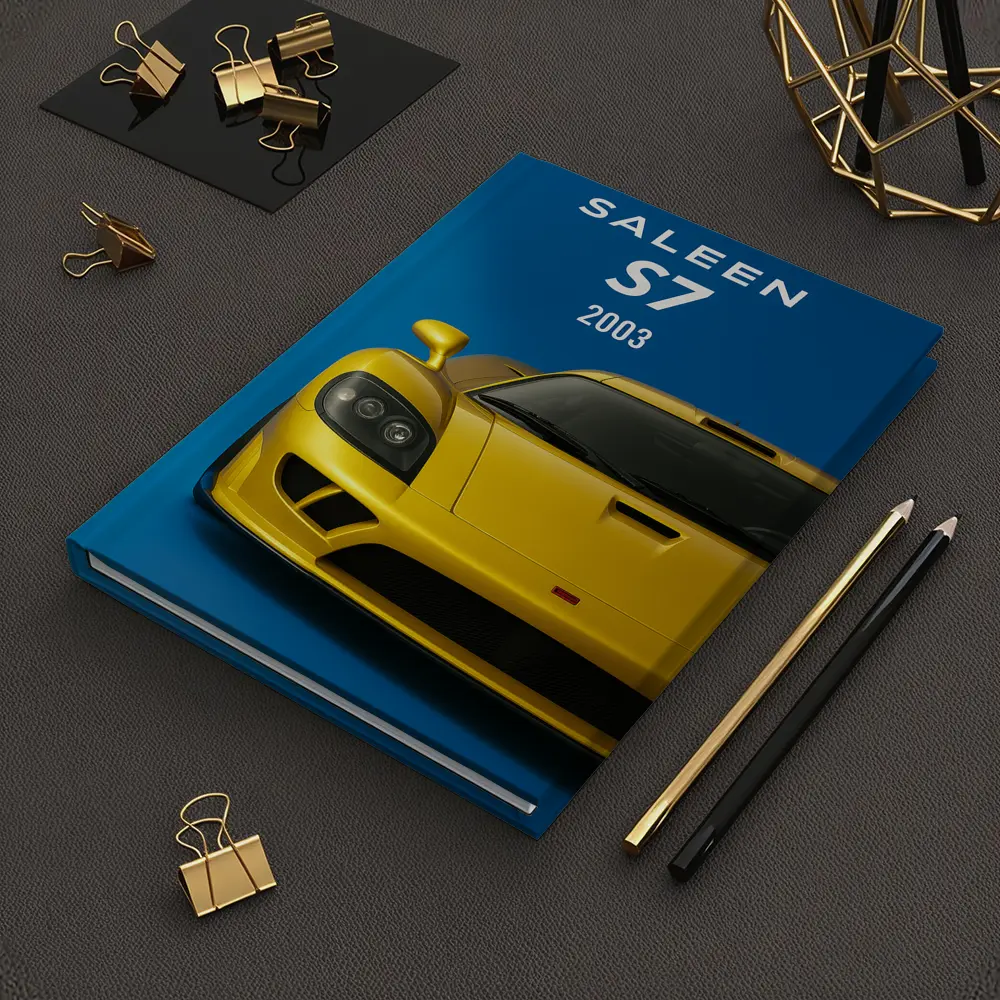 Saleen S7 Yellow Supercar Blue Background – Notebooks