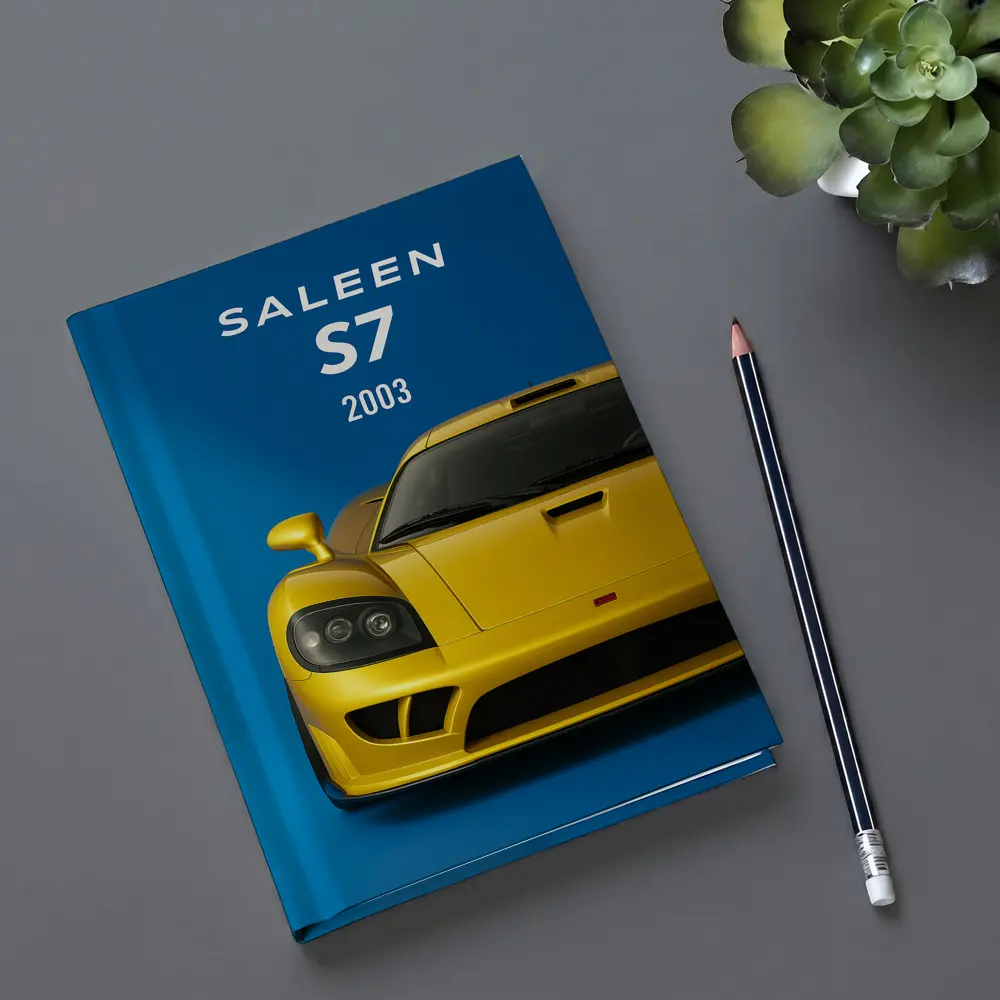 Saleen S7 Yellow Supercar Blue Background – Notebooks