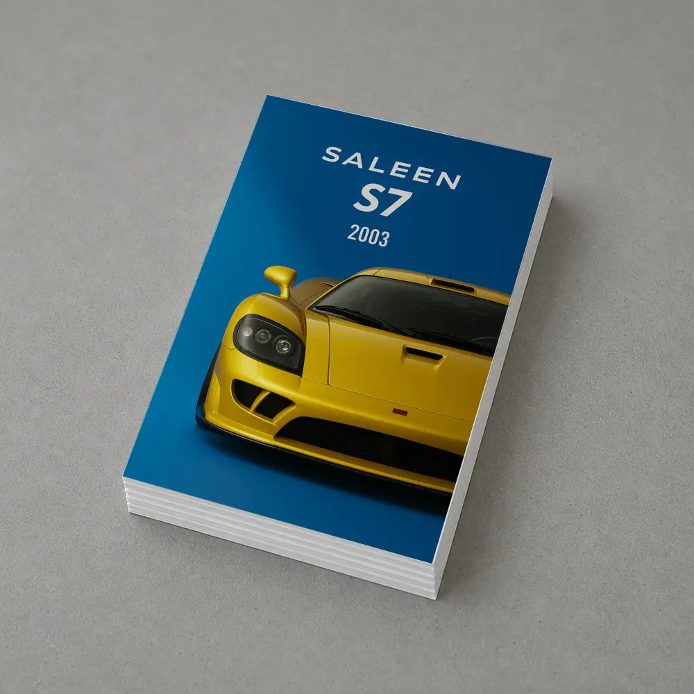 Saleen S7 Yellow Supercar Blue Background – Postcards