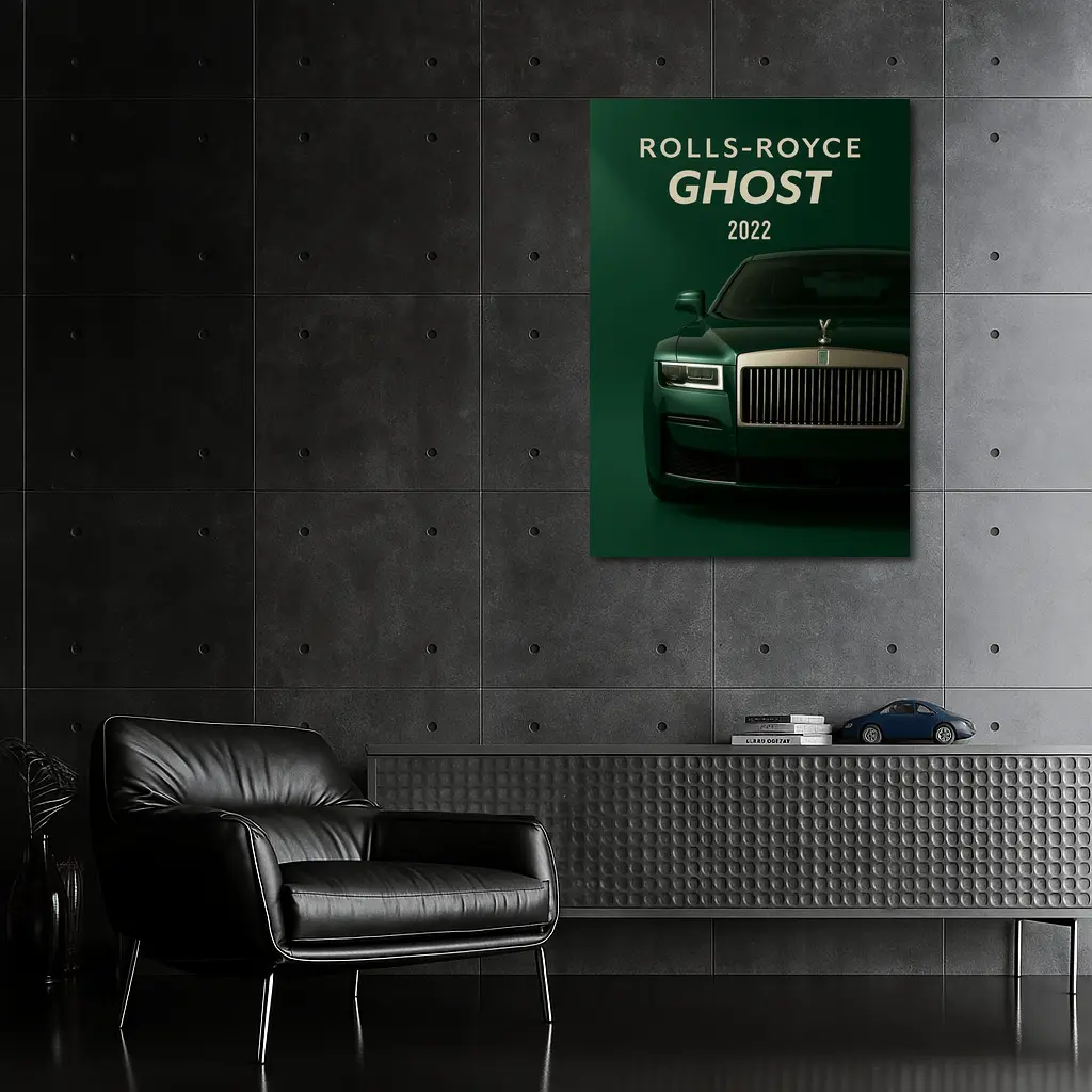 Rolls Royce Ghost Deep Green Front View – Wall Art
