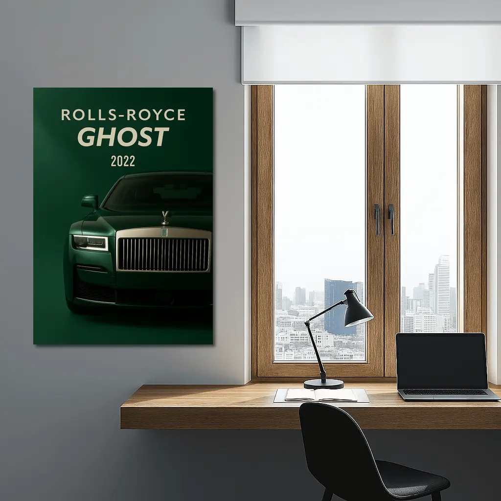 Rolls Royce Ghost Deep Green Front View – Wall Art