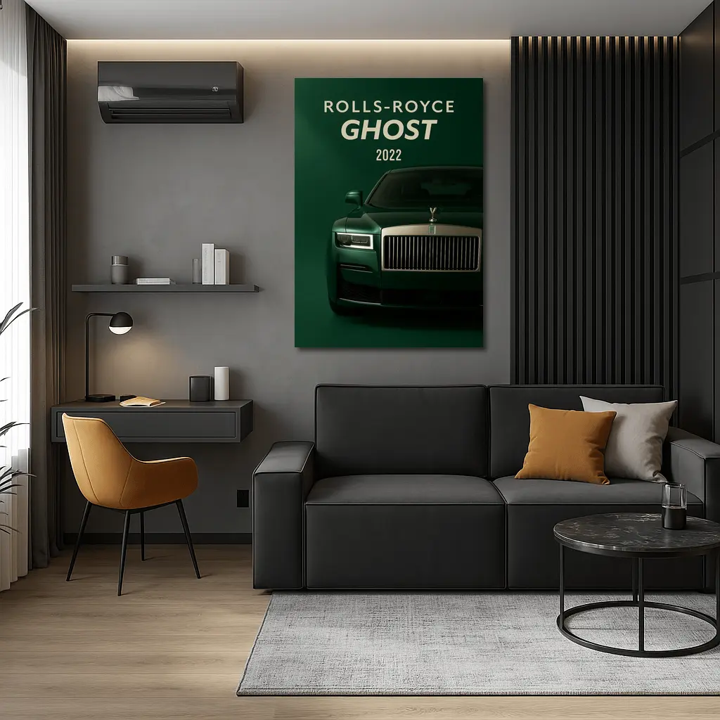 Rolls Royce Ghost Deep Green Front View – Wall Art