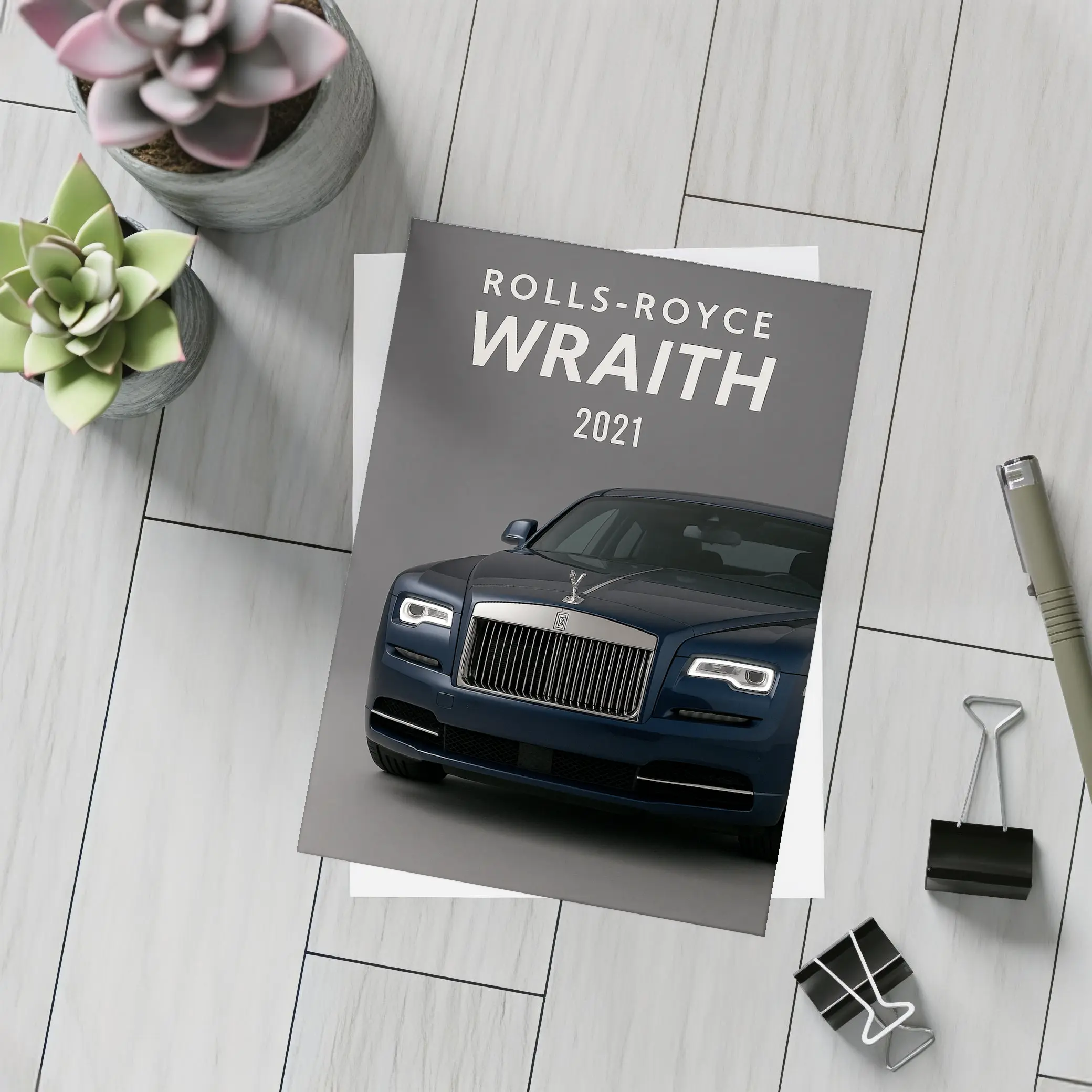 Rolls Royce Wraith Dark Blue Studio Shot – Postcards