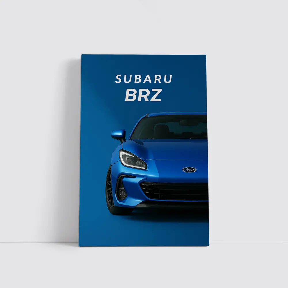 Subaru BRZ Blue Sports Car Front View – Wall Art