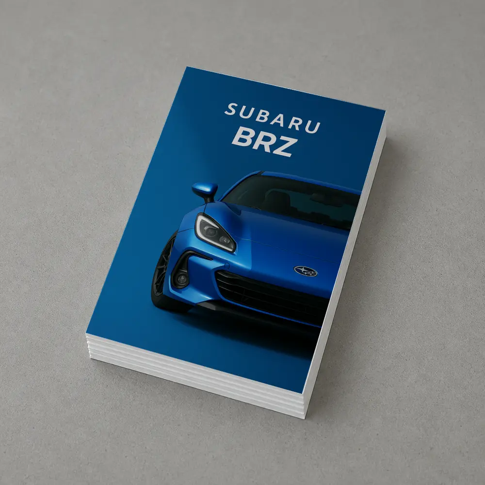 Subaru BRZ Blue Sports Car Front View – Postcards