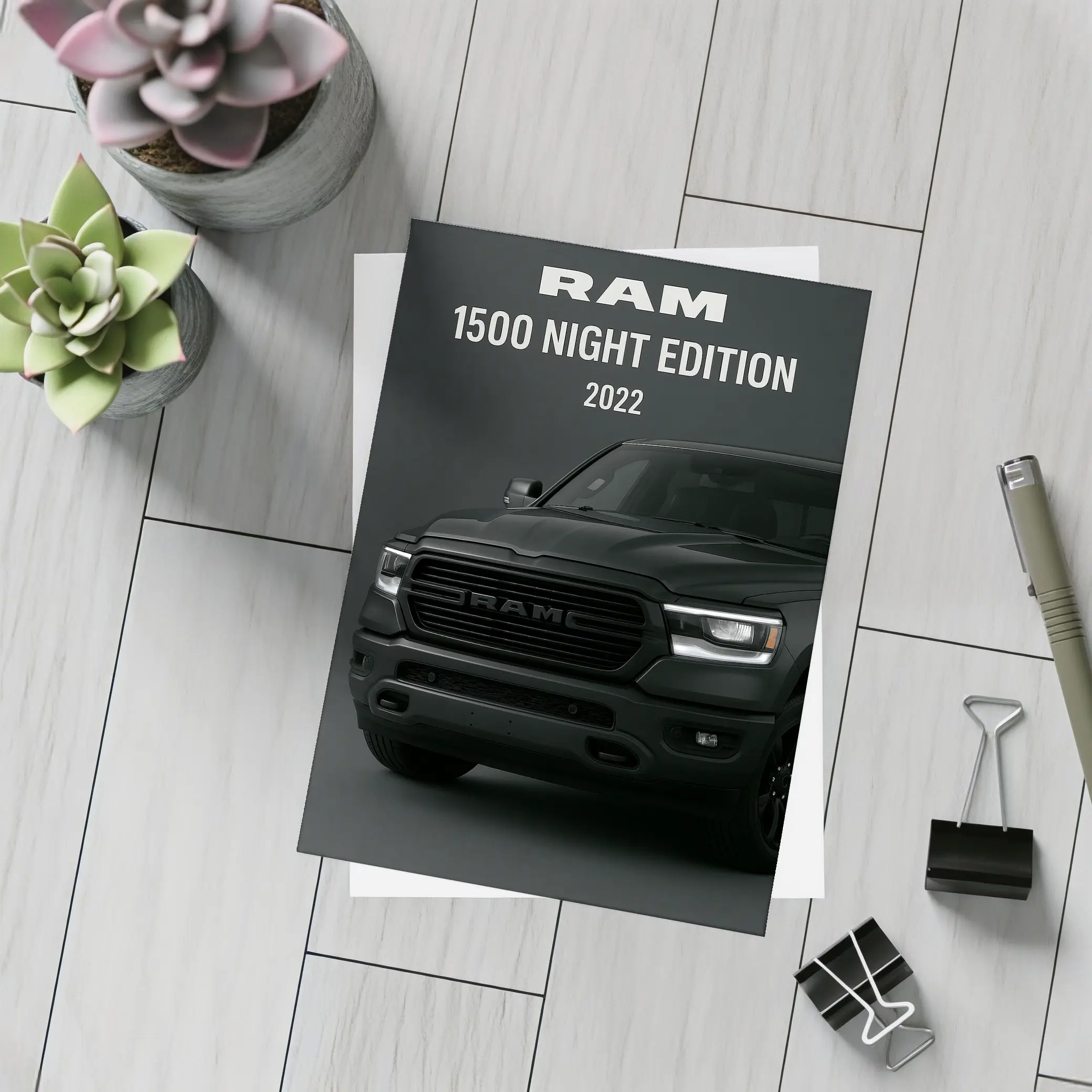Ram 1500 Night Edition Dark Background – Postcards