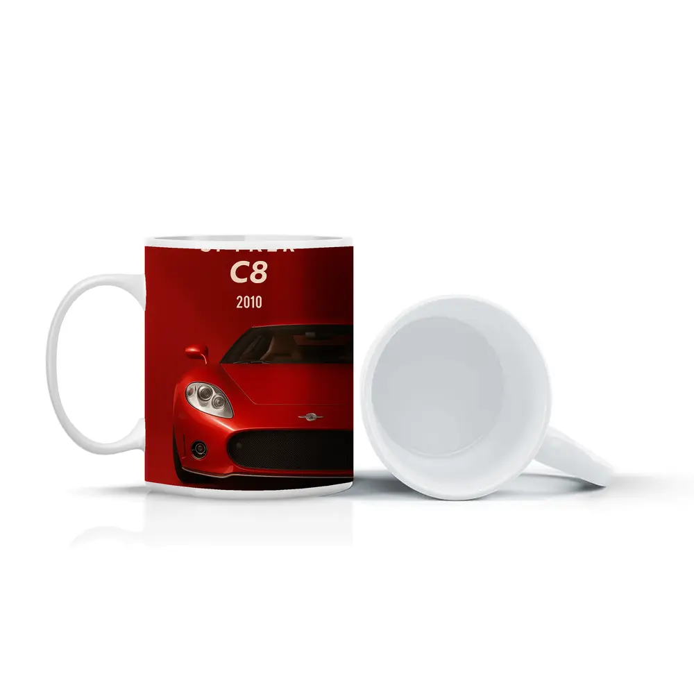 Spyker C8 2010 Red Supercar Front View – Mugs