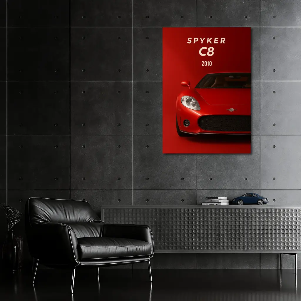 Spyker C8 2010 Red Supercar Front View – Wall Art