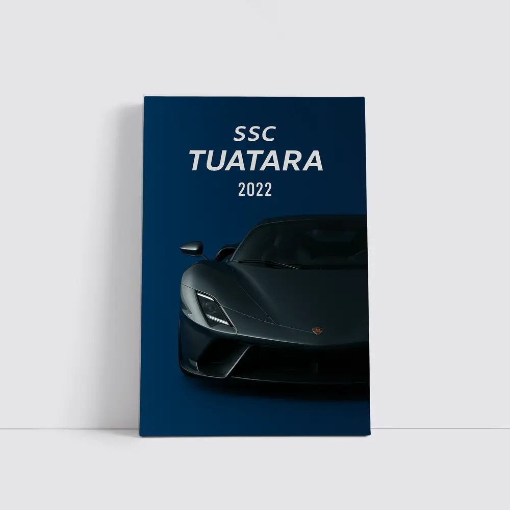 SSC Tuatara Supercar Dark Blue Background – Wall Art