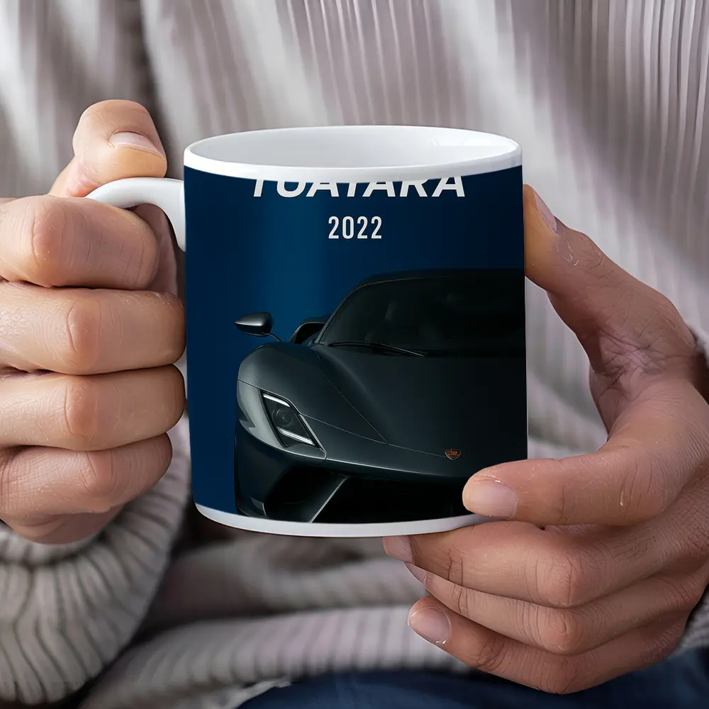 SSC Tuatara Supercar Dark Blue Background – Mugs