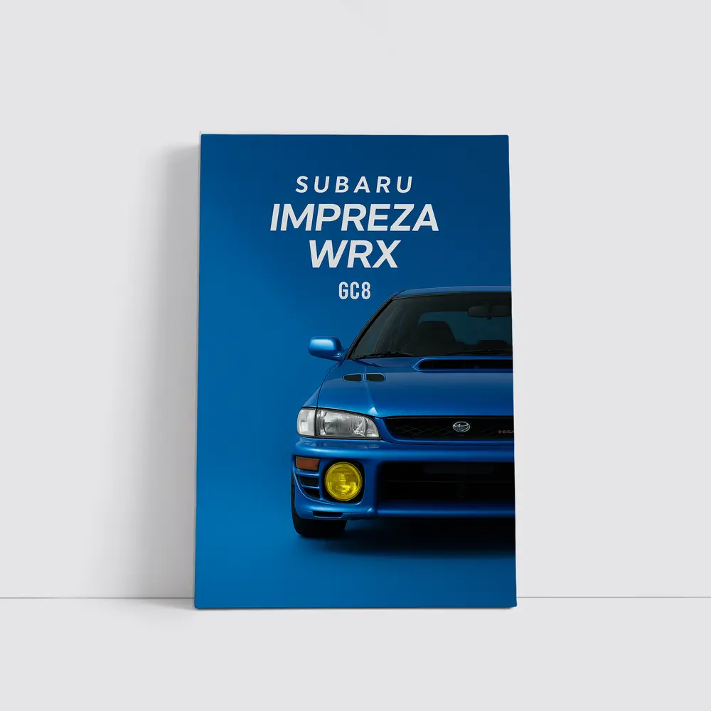 Subaru Impreza WRX GC8 Blue Background – Wall Art