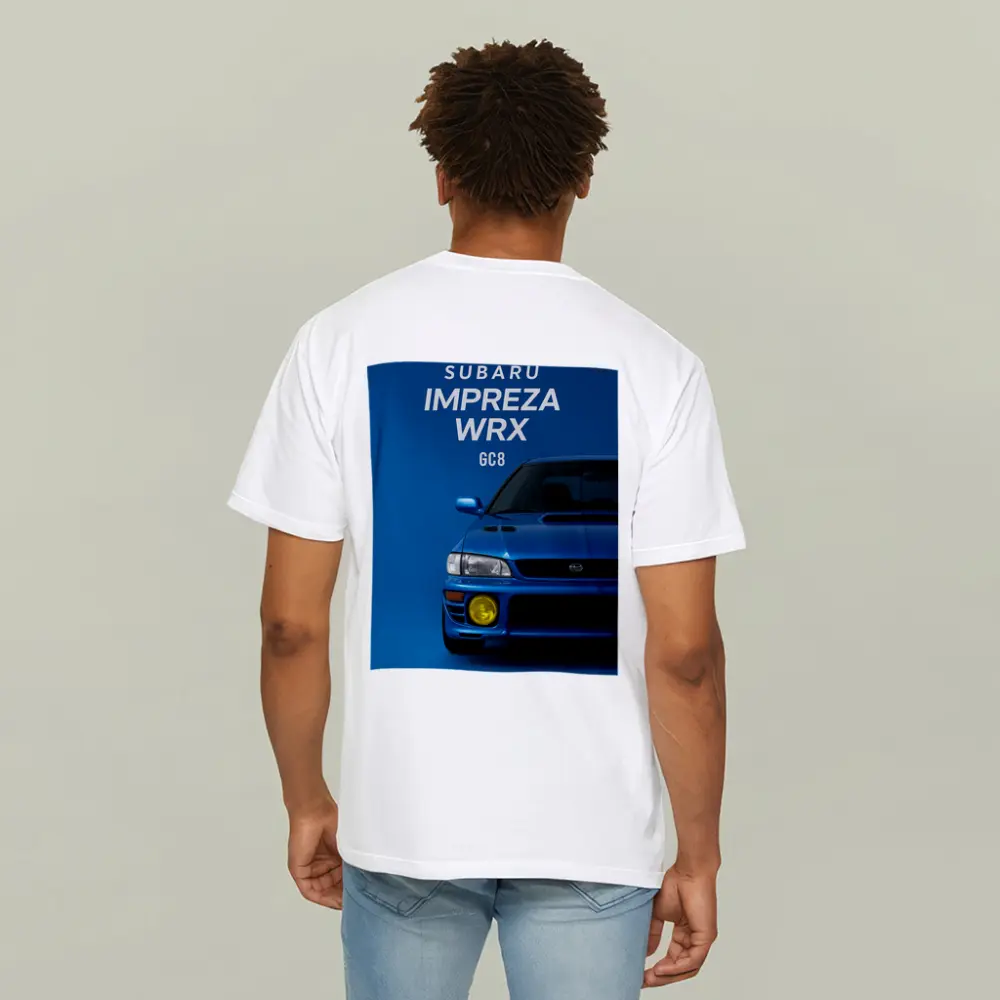 Subaru Impreza WRX GC8 Blue Background – T-Shirts