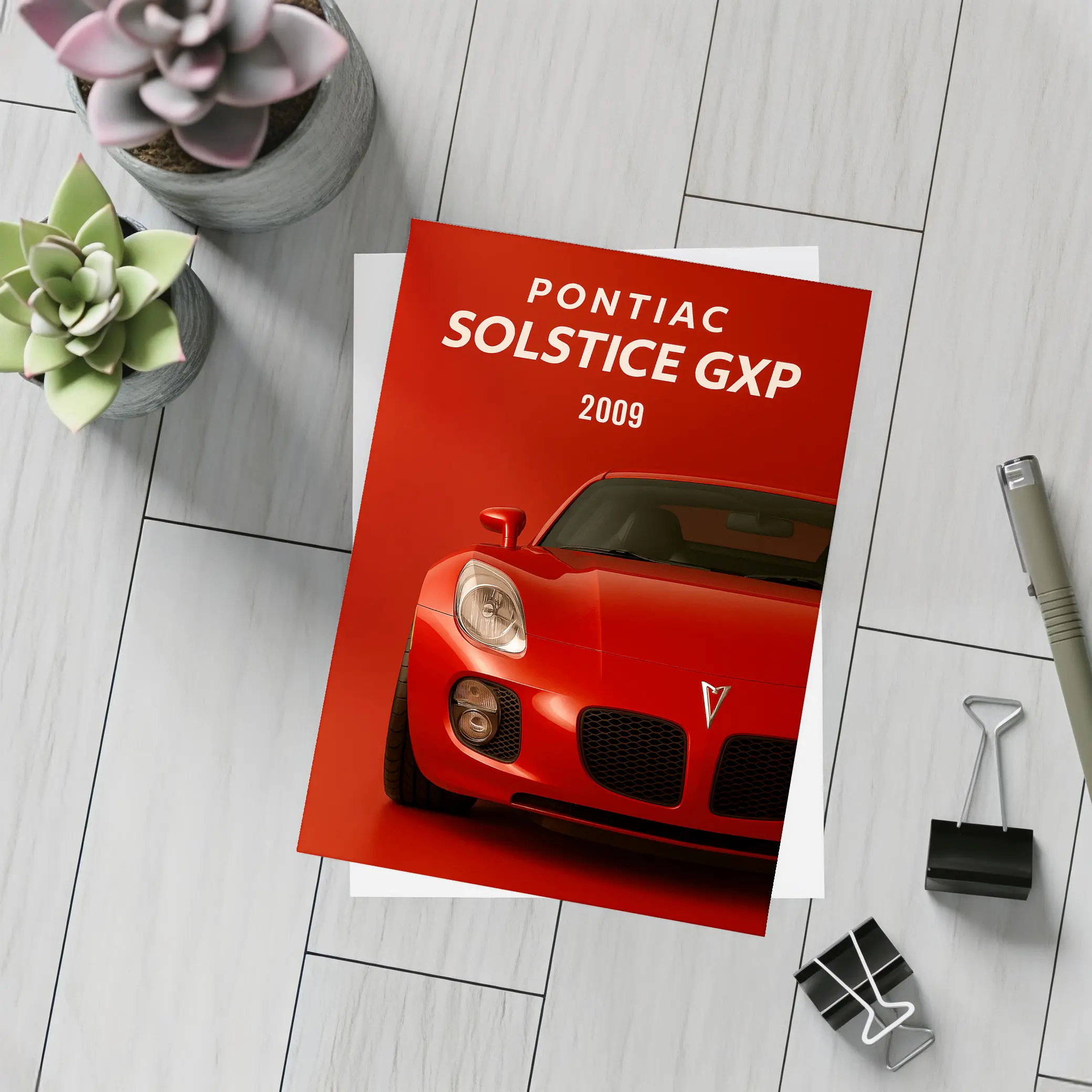 Pontiac Solstice GXP Red Bold Front View – Postcards