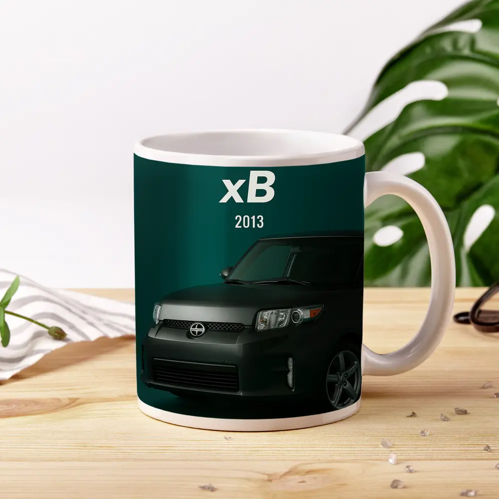 Scion xB 2013 Dark Teal Background – Mugs