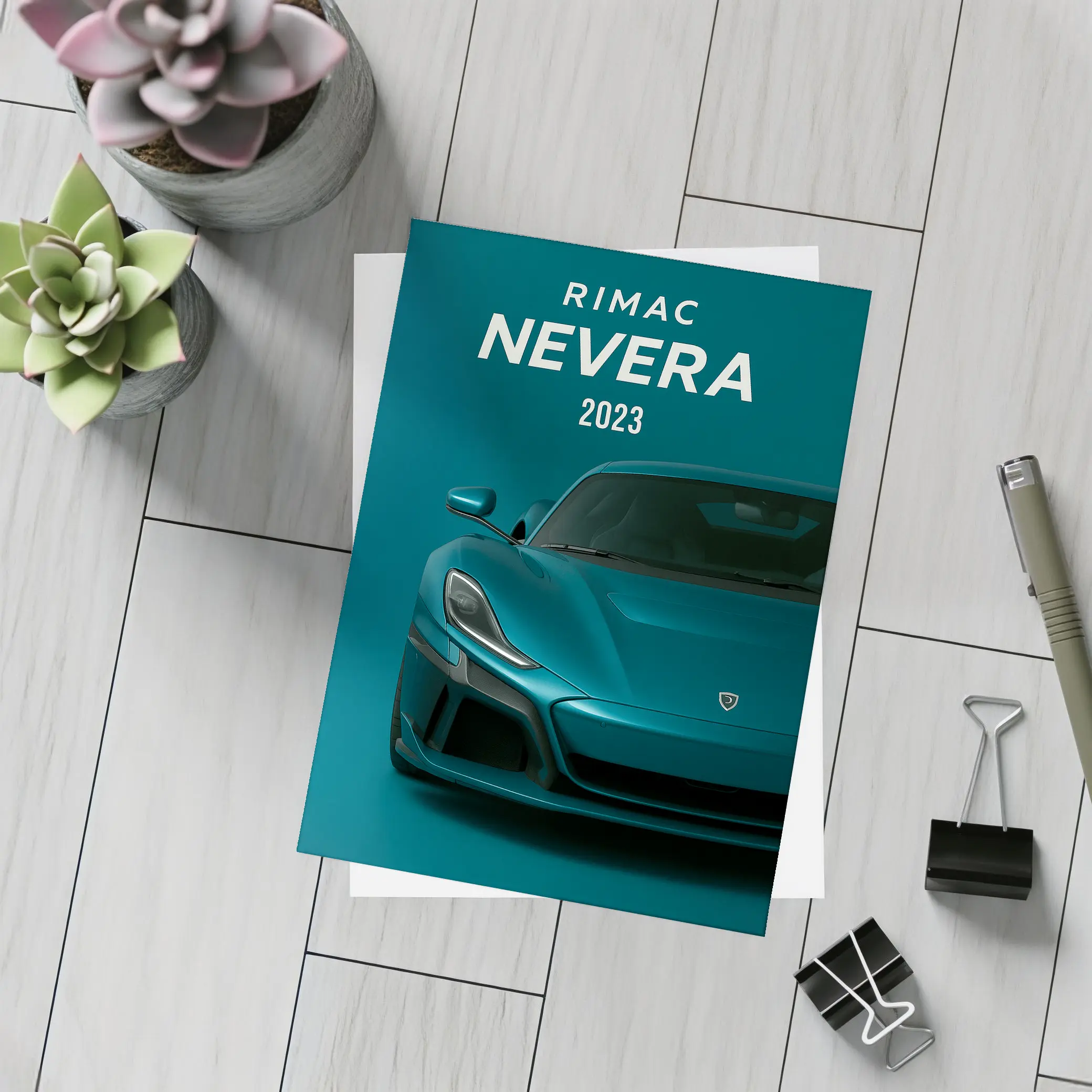 Rimac Nevera Electric Hypercar Teal Studio – Postcards