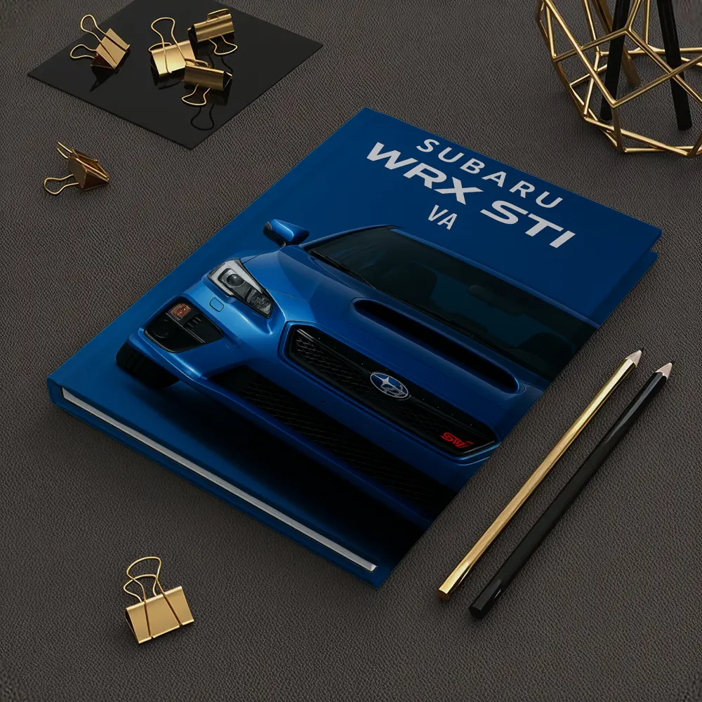 Subaru WRX STI Front View Blue Background – Notebooks