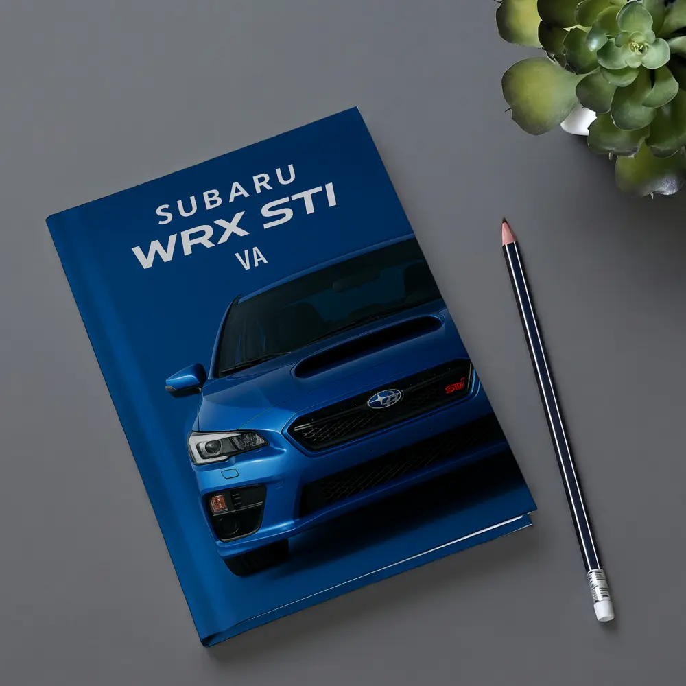 Subaru WRX STI Front View Blue Background – Notebooks