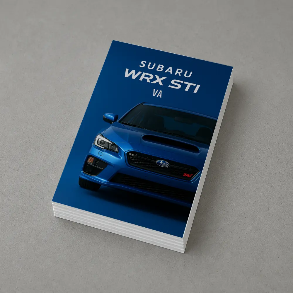 Subaru WRX STI Front View Blue Background – Postcards