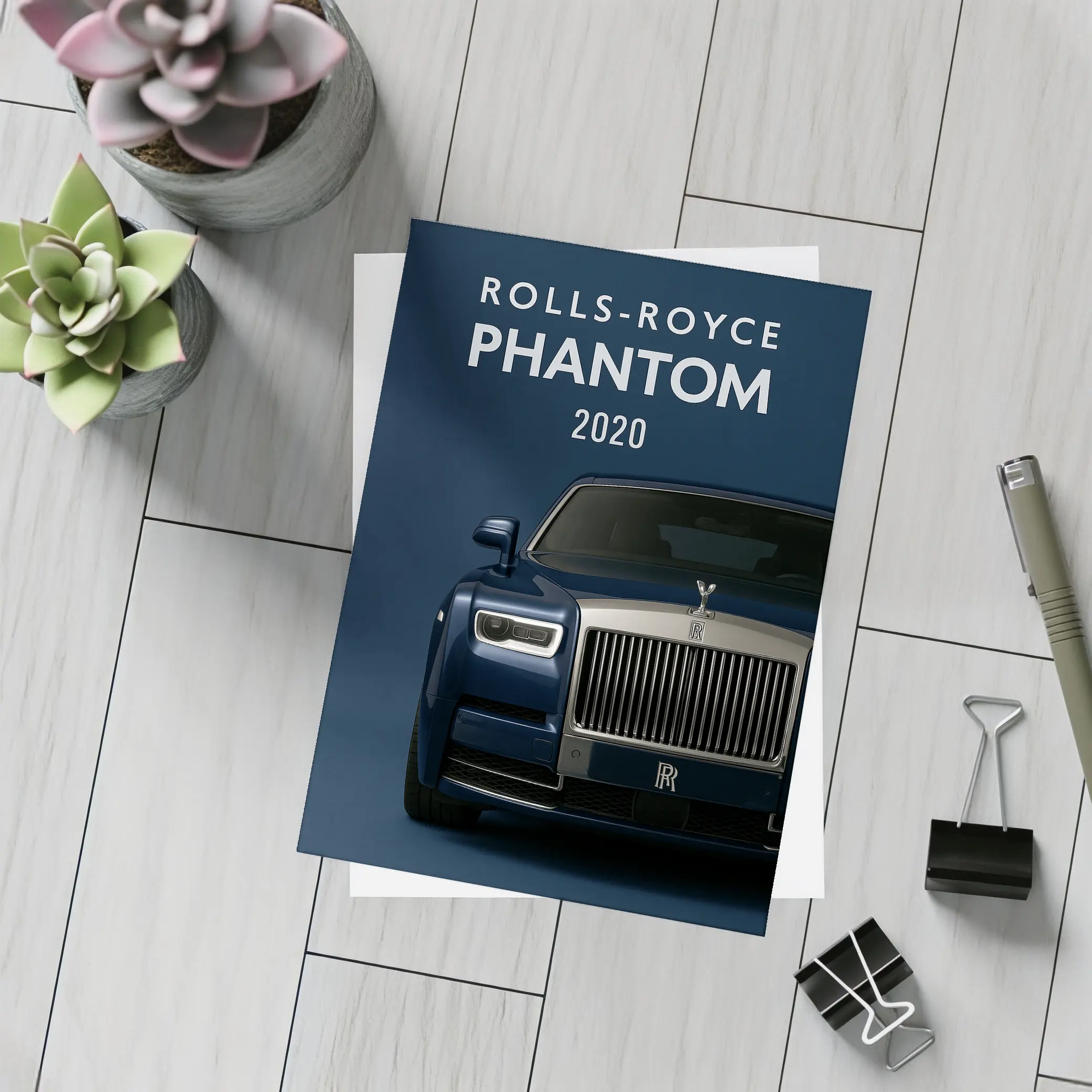 Rolls Royce Phantom Dark Blue Front View – Postcards