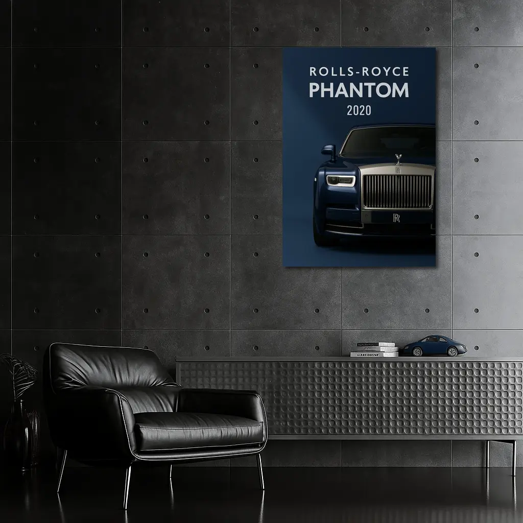 Rolls Royce Phantom Dark Blue Front View – Wall Art