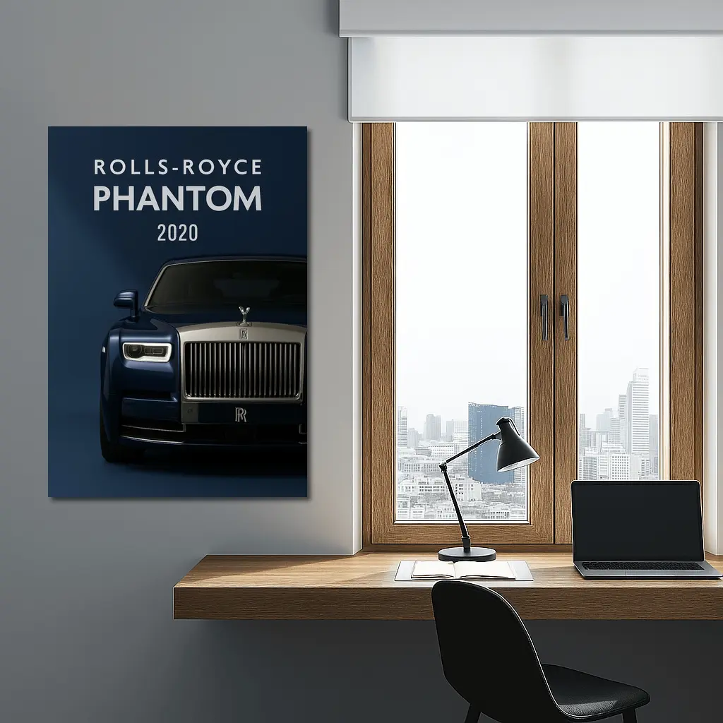 Rolls Royce Phantom Dark Blue Front View – Wall Art