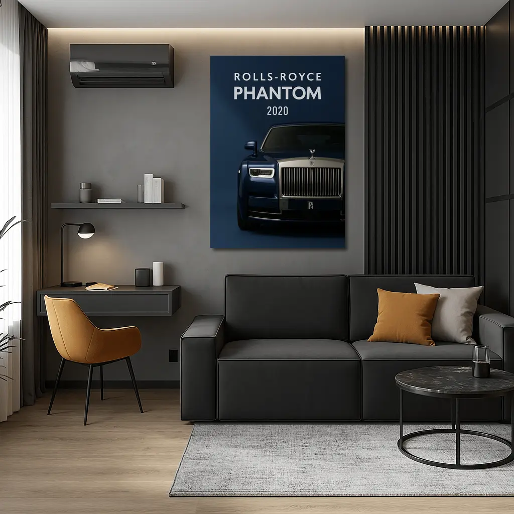 Rolls Royce Phantom Dark Blue Front View – Wall Art