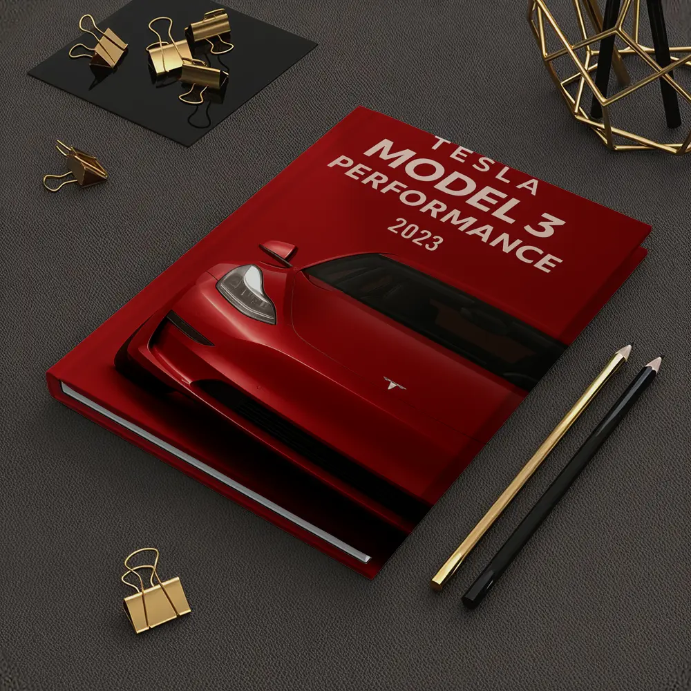 Tesla Model 3 Performance Red Car Art – Notebooks