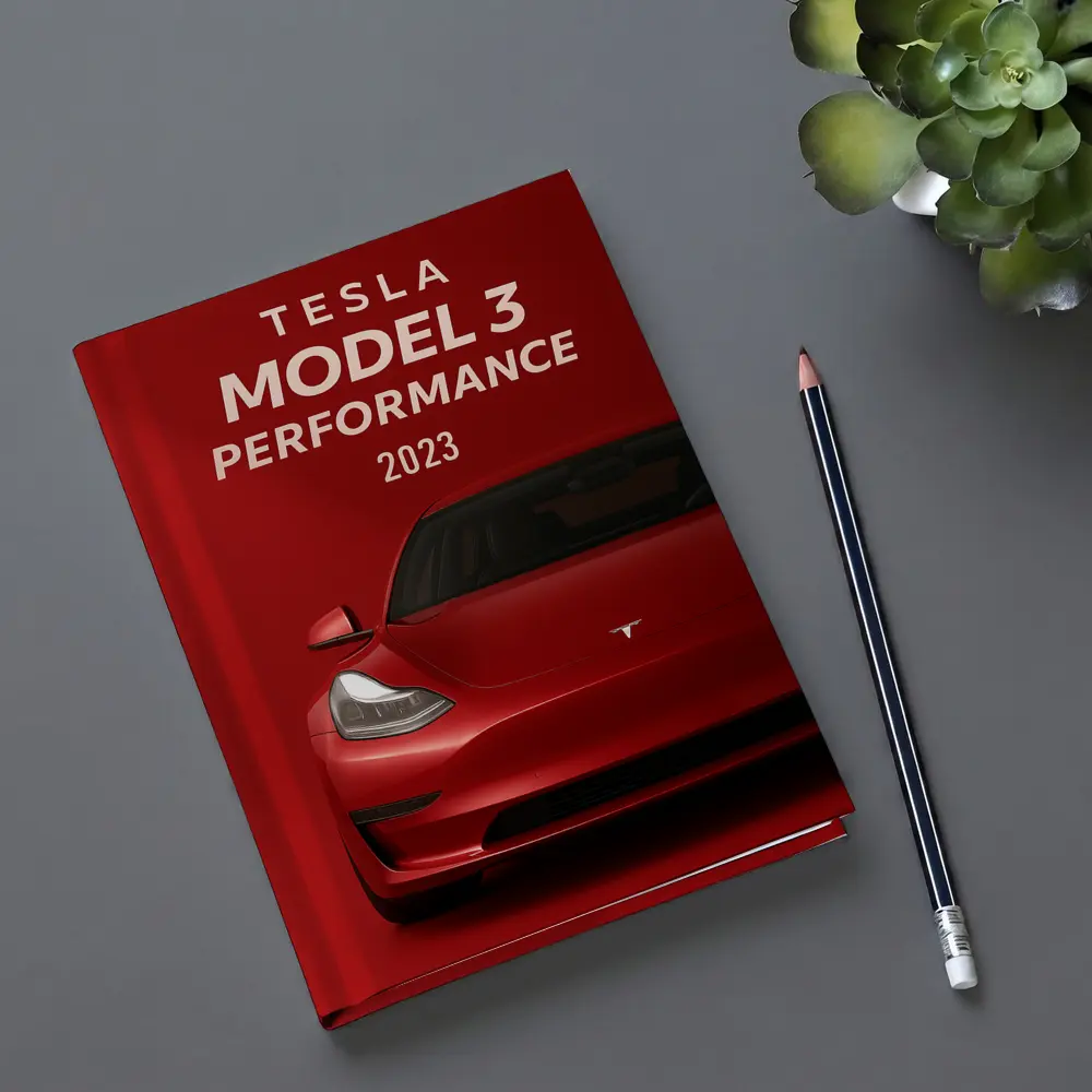 Tesla Model 3 Performance Red Car Art – Notebooks