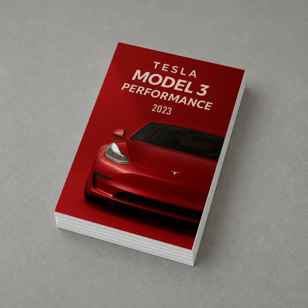 Tesla Model 3 Performance Red Car Art – Postcards
