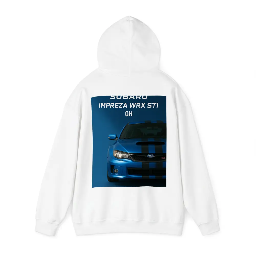 Subaru Impreza WRX STI Blue Front View – Hoodies