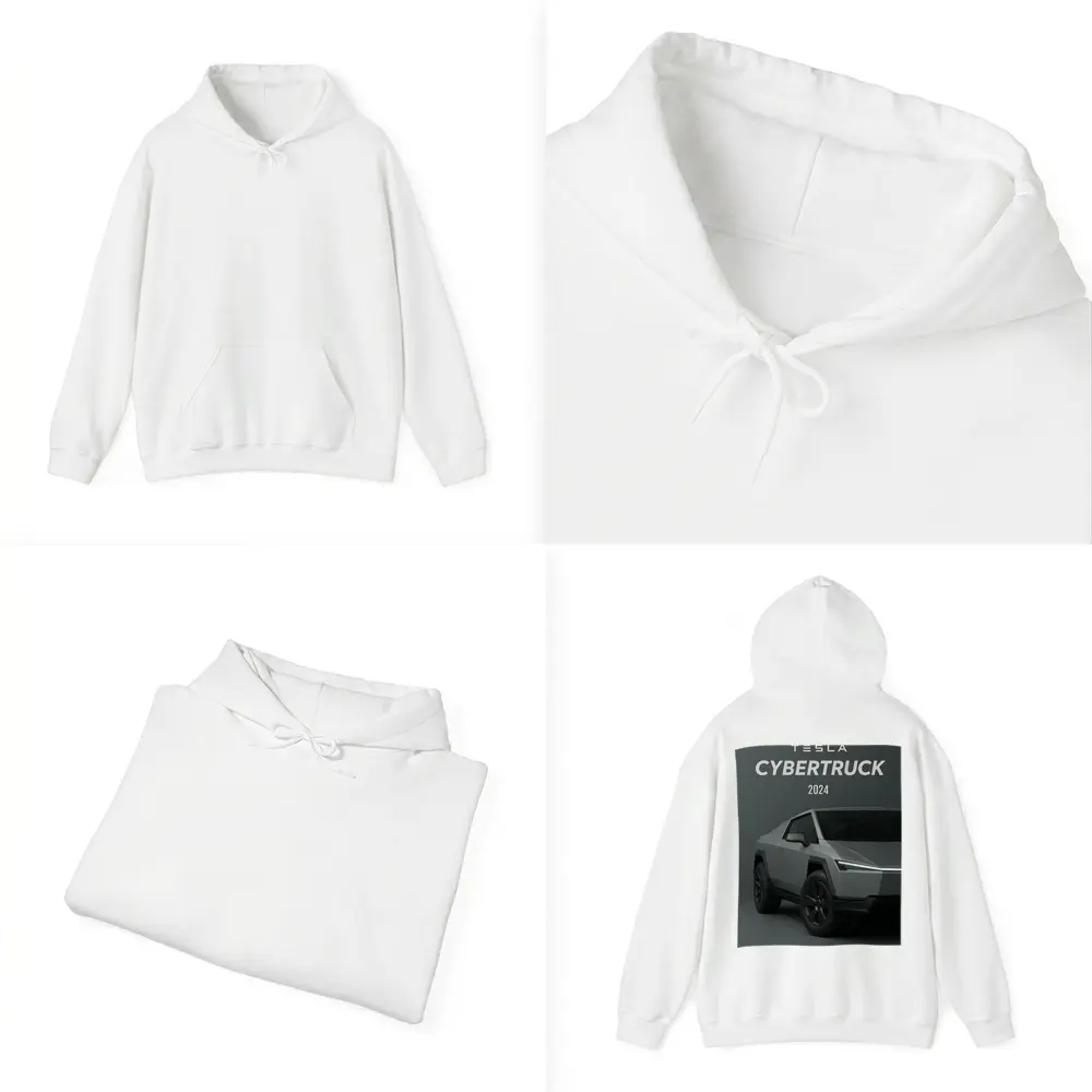 Tesla Cybertruck 2024 Gray Studio Shot – Hoodies