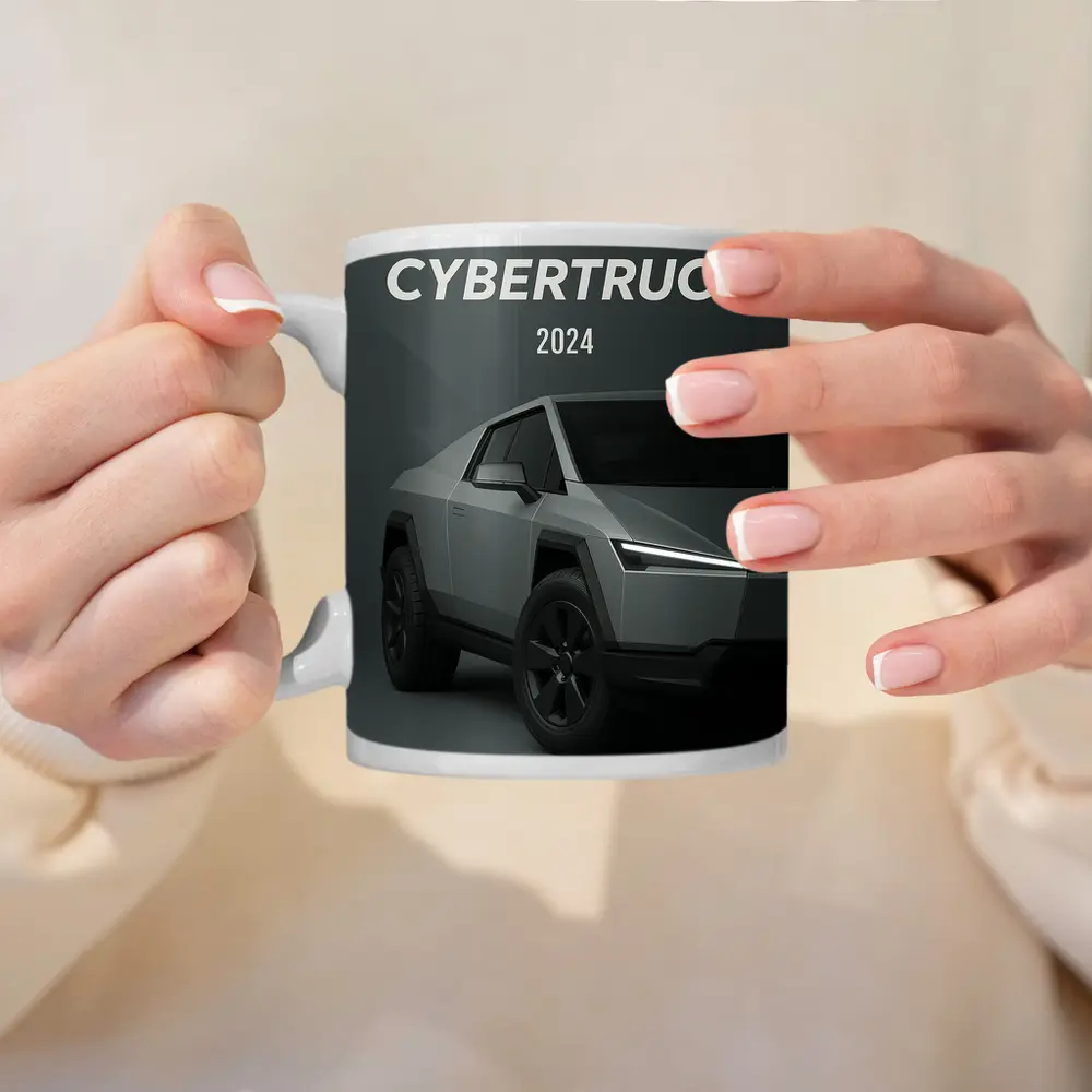 Tesla Cybertruck 2024 Gray Studio Shot – Mugs