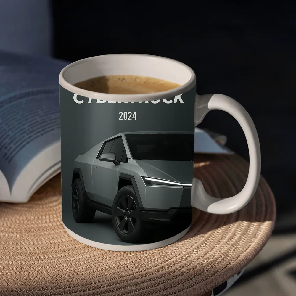 Tesla Cybertruck 2024 Gray Studio Shot – Mugs